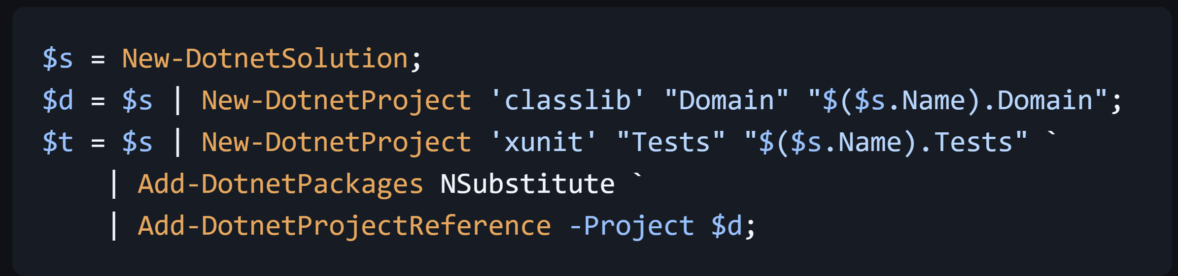 DotNet Powershell Commands